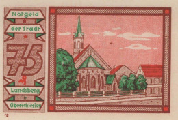 75 PFENNIG 1922 Stadt LANDSBERG OBERSCHLESIEN UNC DEUTSCHLAND #PB937 - Lokale Ausgaben