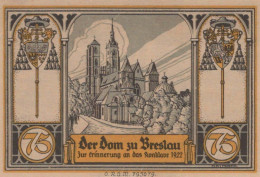 75 PFENNIG 1922 Stadt GLOGAU Niedrigeren Silesia UNC DEUTSCHLAND Notgeld #PC970 - [11] Local Banknote Issues