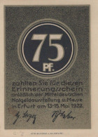 75 PFENNIG 1922 Stadt ERFURT Saxony UNC DEUTSCHLAND Notgeld Banknote #PB309 - [11] Local Banknote Issues