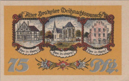 75 PFENNIG 1922 Stadt BRAKEL Westphalia UNC DEUTSCHLAND Notgeld Banknote #PH484 - [11] Emissions Locales