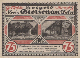 75 PFENNIG 1921 Stadt STOLZENAU Hanover DEUTSCHLAND Notgeld Banknote #PJ084 - [11] Local Banknote Issues