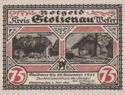 75 PFENNIG 1921 Stadt STOLZENAU Hanover DEUTSCHLAND Notgeld Banknote #PG213 - [11] Local Banknote Issues