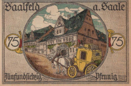 75 PFENNIG 1921 Stadt SAALFELD Thuringia DEUTSCHLAND Notgeld Banknote #PF905 - [11] Emissions Locales