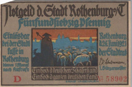 75 PFENNIG 1921 Stadt ROTHENBURG OB DER TAUBER Bavaria UNC DEUTSCHLAND #PH326 - [11] Local Banknote Issues