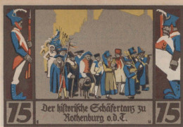 75 PFENNIG 1921 Stadt ROTHENBURG OB DER TAUBER Bavaria DEUTSCHLAND #PF613 - [11] Emisiones Locales