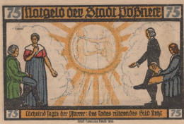 75 PFENNIG 1921 Stadt PÖSSNECK Thuringia UNC DEUTSCHLAND Notgeld Banknote #PB636 - [11] Emisiones Locales