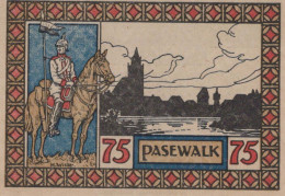 75 PFENNIG 1921 Stadt PASEWALK Pomerania UNC DEUTSCHLAND Notgeld Banknote #PB485 - Lokale Ausgaben