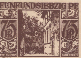 75 PFENNIG 1921 Stadt PADERBORN Westphalia UNC DEUTSCHLAND Notgeld #PI892 - [11] Emissions Locales