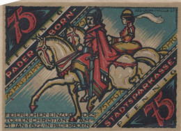 75 PFENNIG 1921 Stadt PADERBORN Westphalia UNC DEUTSCHLAND Notgeld #PH294 - [11] Local Banknote Issues
