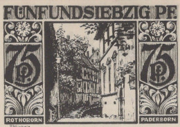75 PFENNIG 1921 Stadt PADERBORN Westphalia UNC DEUTSCHLAND Notgeld #PI885 - [11] Emissions Locales