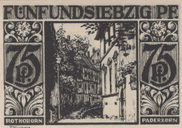 75 PFENNIG 1921 Stadt PADERBORN Westphalia UNC DEUTSCHLAND Notgeld #PB453 - [11] Local Banknote Issues