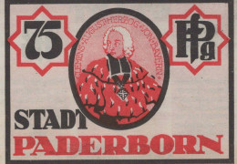 75 PFENNIG 1921 Stadt PADERBORN Westphalia UNC DEUTSCHLAND Notgeld #PB428 - [11] Local Banknote Issues