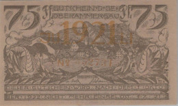 75 PFENNIG 1921 Stadt OBERAMMERGAU Bavaria UNC DEUTSCHLAND Notgeld #PH271 - [11] Local Banknote Issues