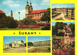 SURANY, MULTIPLE VIEWS, ARCHITECTURE, STATUE, GARDEN, PARK, SCULPTURE, TOWER, SLOVAKIA, POSTCARD - Slovaquie