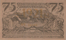 75 PFENNIG 1921 Stadt OBERAMMERGAU Bavaria DEUTSCHLAND Notgeld Banknote #PJ161 - [11] Emissions Locales