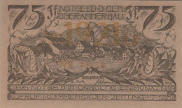 75 PFENNIG 1921 Stadt OBERAMMERGAU Bavaria UNC DEUTSCHLAND Notgeld #PJ163 - [11] Local Banknote Issues