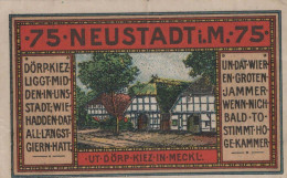 75 PFENNIG 1921 Stadt NEUSTADT MECKLENBURG-SCHWERIN UNC DEUTSCHLAND #PH260 - [11] Lokale Uitgaven