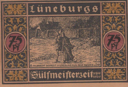 75 PFENNIG 1921 Stadt LÜNEBURG Hanover UNC DEUTSCHLAND Notgeld Banknote #PC644 - [11] Lokale Uitgaven