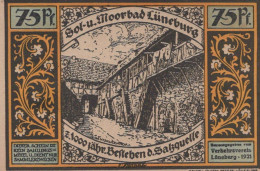 75 PFENNIG 1921 Stadt LÜNEBURG Hanover UNC DEUTSCHLAND Notgeld Banknote #PC634 - [11] Lokale Uitgaven