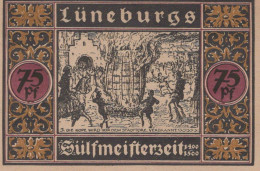 75 PFENNIG 1921 Stadt LÜNEBURG Hanover UNC DEUTSCHLAND Notgeld Banknote #PC642 - [11] Lokale Uitgaven
