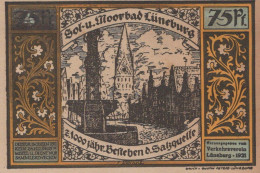 75 PFENNIG 1921 Stadt LÜNEBURG Hanover UNC DEUTSCHLAND Notgeld Banknote #PC635 - [11] Emissions Locales