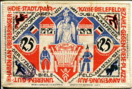 SILK 25 MARK 1921 Stadt BIELEFELD Westphalia RARE DEUTSCHLAND Notgeld Papiergeld Banknote #PL493 - [11] Emissions Locales