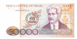 BRAZIL REPLACEMENT NOTE Star*A 50 CRUZADOS ON 50000 CRUZEIROS 1986 UNC P10993.6 - [11] Lokale Uitgaven