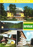 SPICAK, MULTIPLE VIEWS, ARCHITECTURE, CARS, LAKE, MILITARY RECOVERY, CZECH REPUBLIC, POSTCARD - Czech Republic