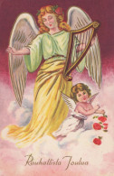 ANGELO Buon Anno Natale Vintage Cartolina CPSMPF #PAG770.A - Angels