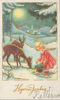 ANGEL CHRISTMAS Holidays Vintage Postcard CPSMPF #PAG713.A - Angels