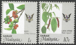 Sabah (Malaysia). 1986 Agricultural Products. 1c, 10c MH. SG 459, 462. M5164 - Malaysia (1964-...)