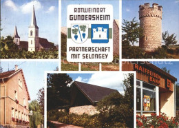 71936313 Gundersheim Rheinhessen Turm Raiffeisen Bank Kirche Gundersheim Rheinhe - Altri & Non Classificati