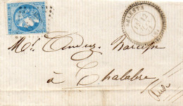 Ariège - LAC Affr N° 46B Obl GC 419 - Tàd Type 24 Belesta - 1849-1876: Période Classique