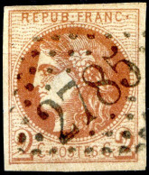 060524   BORDEAUX N°40B Rouge Brique   Coté 330€  4 Jolies Marges 1 Pelurage - 1870 Bordeaux Printing