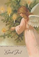 ANGELO Buon Anno Natale Vintage Cartolina CPSM #PAH995.A - Anges