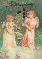 ANGEL CHRISTMAS Holidays Vintage Postcard CPSM #PAH924.A - Angels