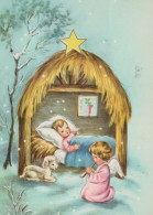 ANGELO Buon Anno Natale Vintage Cartolina CPSM #PAH755.A - Anges
