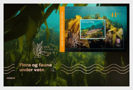 Norway Norvege Norwegen 2024 NORDIA Underwater Fauna And Flora Block Limited Edition GOLD Numbered FDC - FDC