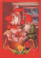 BABBO NATALE Buon Anno Natale GNOME Vintage Cartolina CPSM #PAU198.A - Santa Claus