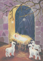 CRISTO SANTO Gesù Bambino Natale Religione Vintage Cartolina CPSM #PBP674.A - Jezus