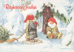 BABBO NATALE Buon Anno Natale GNOME Vintage Cartolina CPSM #PBM156.A - Santa Claus