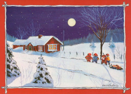 WEIHNACHTSMANN SANTA CLAUS Neujahr Weihnachten GNOME Vintage Ansichtskarte Postkarte CPSM #PBM098.A - Santa Claus