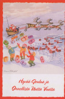 BABBO NATALE Buon Anno Natale GNOME Vintage Cartolina CPSM #PBM036.A - Santa Claus