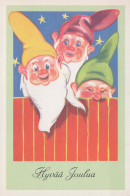 PÈRE NOËL Bonne Année Noël GNOME Vintage Carte Postale CPSM #PBM087.A - Santa Claus