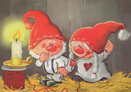 PÈRE NOËL Bonne Année Noël GNOME Vintage Carte Postale CPSM #PBM027.A - Santa Claus