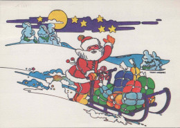 PAPÁ NOEL Feliz Año Navidad GNOMO Vintage Tarjeta Postal CPSM #PBL899.A - Santa Claus