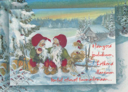 PÈRE NOËL Bonne Année Noël GNOME Vintage Carte Postale CPSM #PBL811.A - Santa Claus