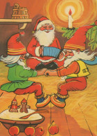 PAPÁ NOEL Feliz Año Navidad GNOMO Vintage Tarjeta Postal CPSM #PBL724.A - Santa Claus