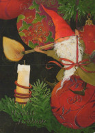 PAPÁ NOEL Feliz Año Navidad GNOMO Vintage Tarjeta Postal CPSM #PBL659.A - Santa Claus