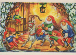 BABBO NATALE Buon Anno Natale GNOME Vintage Cartolina CPSM #PBL660.A - Santa Claus